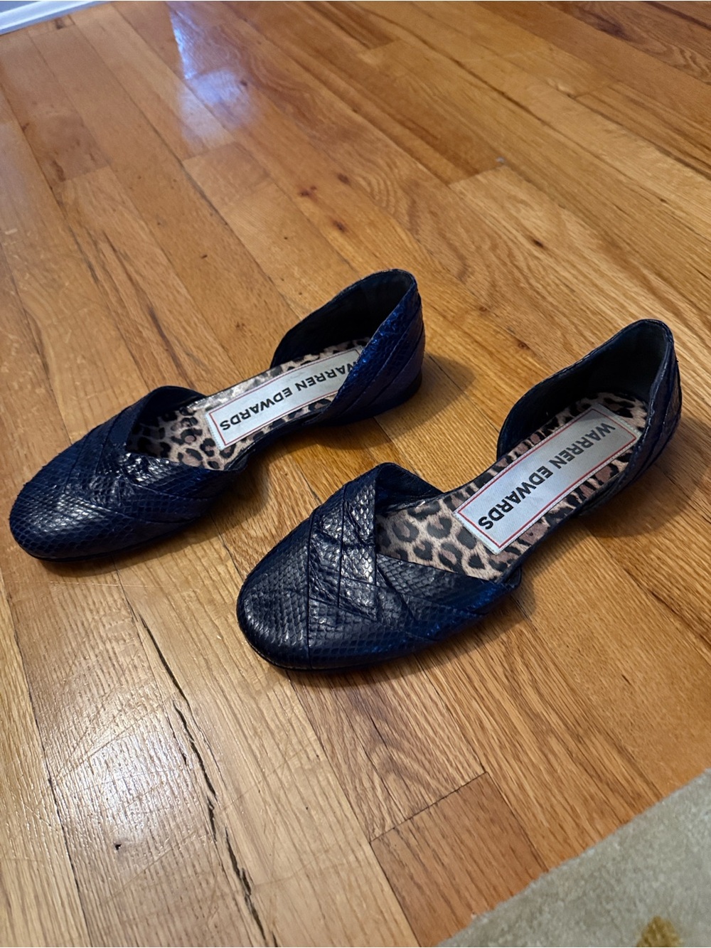 Navy Textured D'Orsay Flats